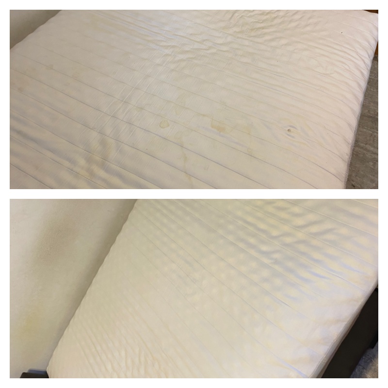 Czyszczenie kanapy przed i po