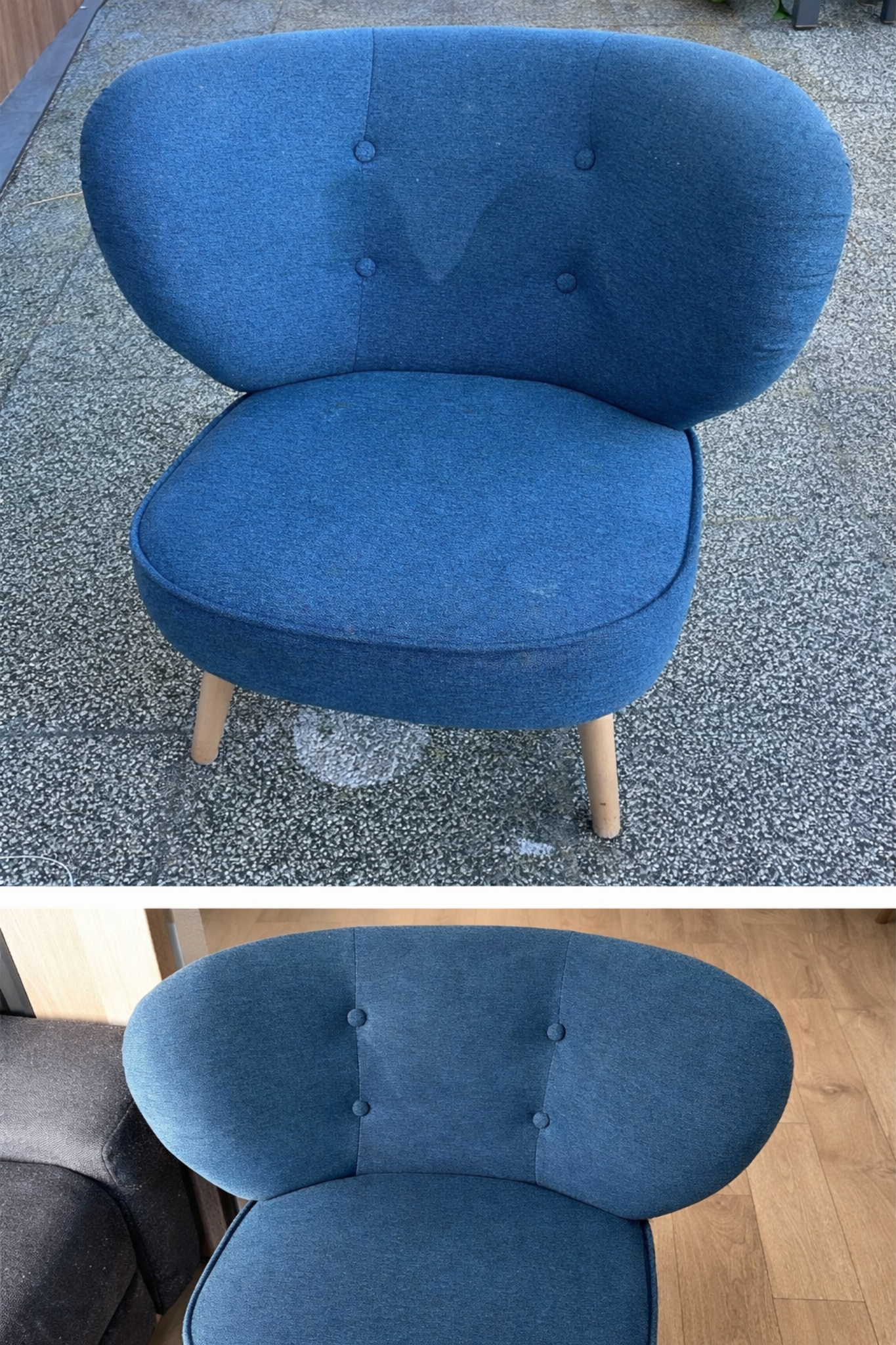 Pranie narożnika efekt czyszczenia